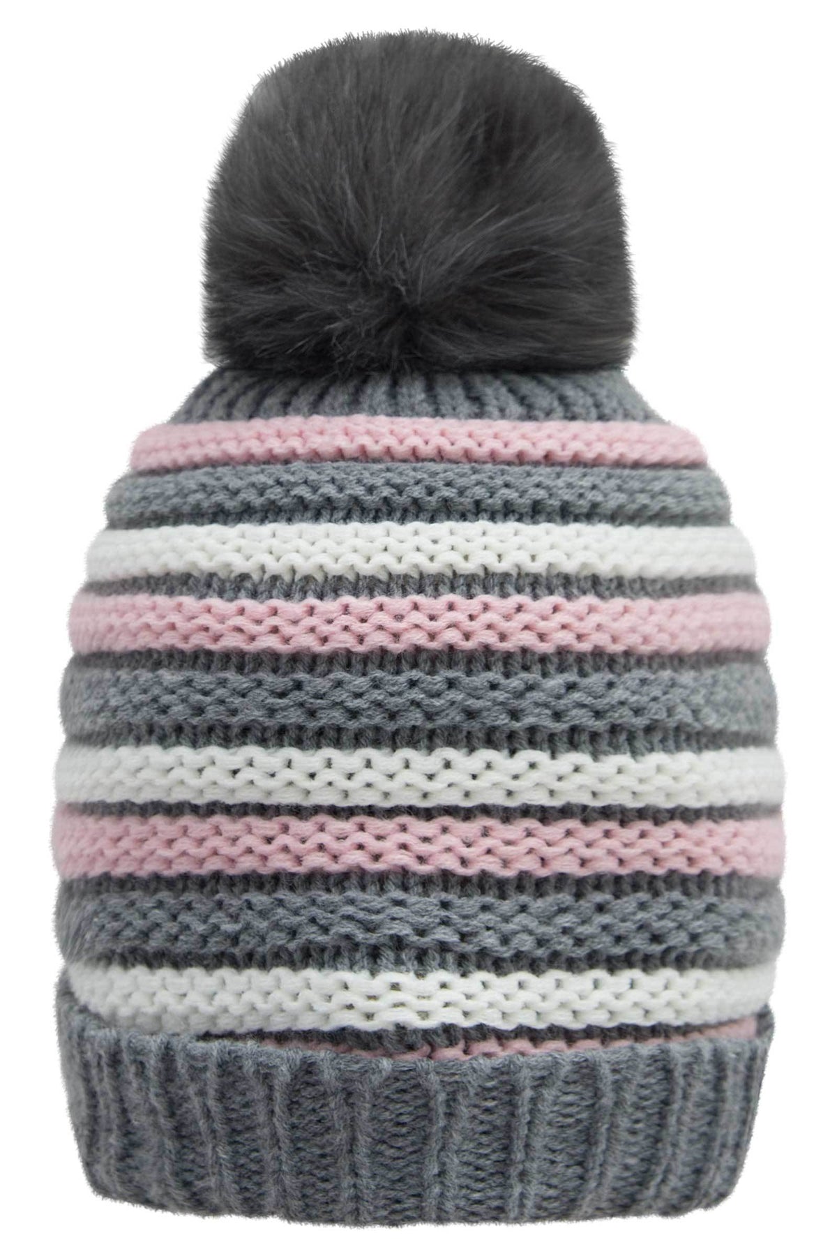 GORRO TOUCA TRICOT KUKIE MENINA POMPOM CINZA