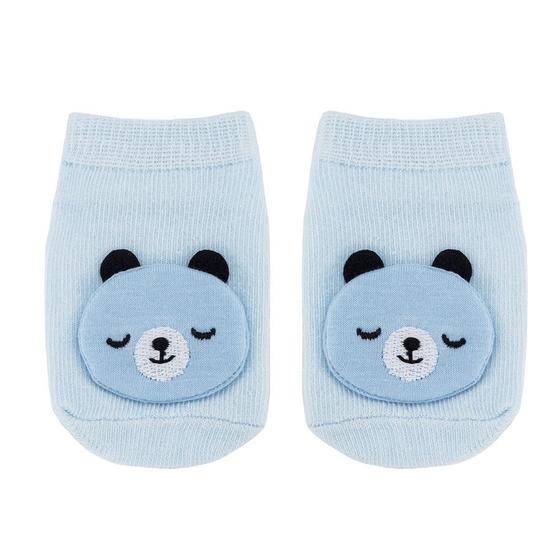 MEIA ANTIDERRAPANTE COM APLIQUE URSO AZUL - PP(0 A 6 MESES) BUBA