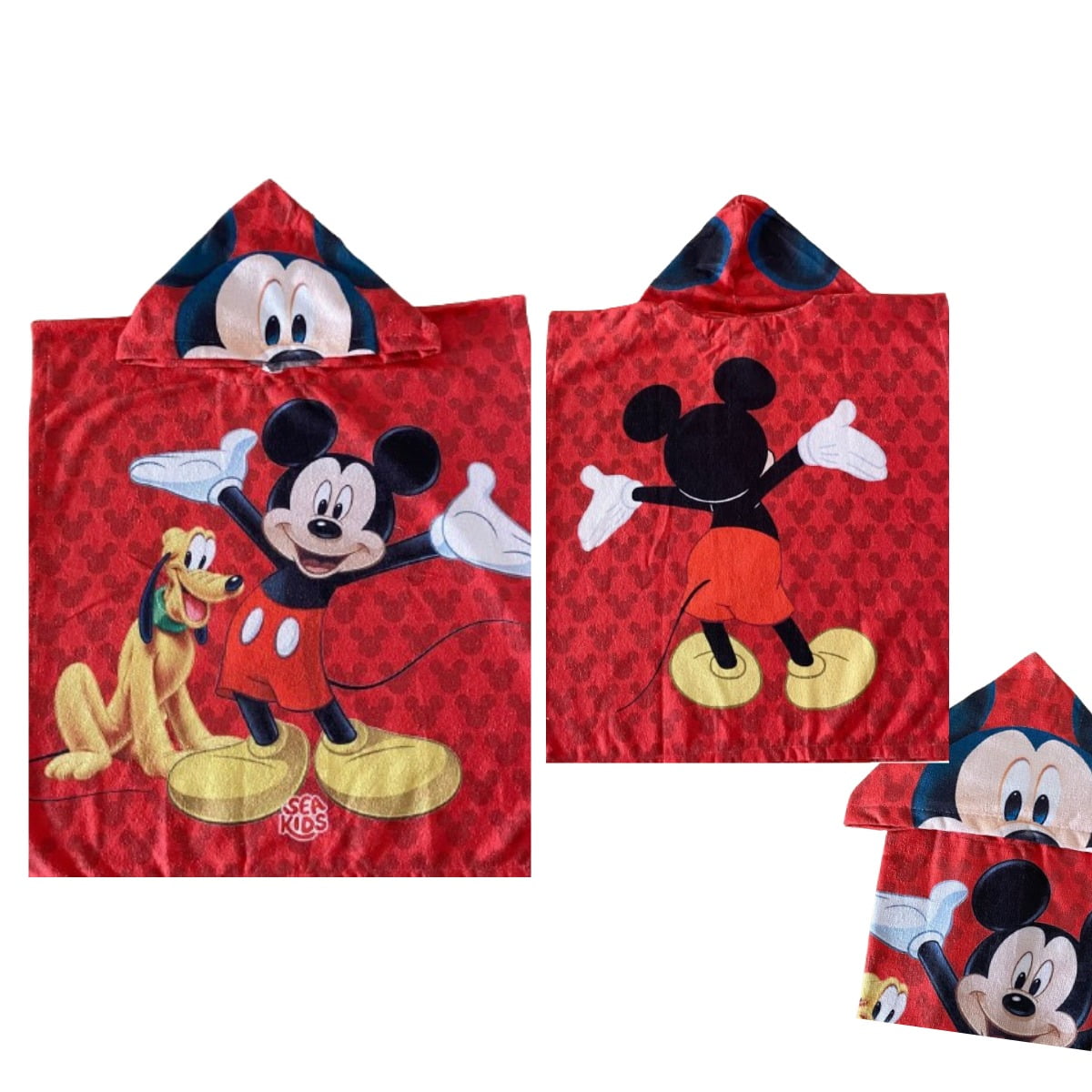 TOALHA PONCHO INFANTIL MICKEY