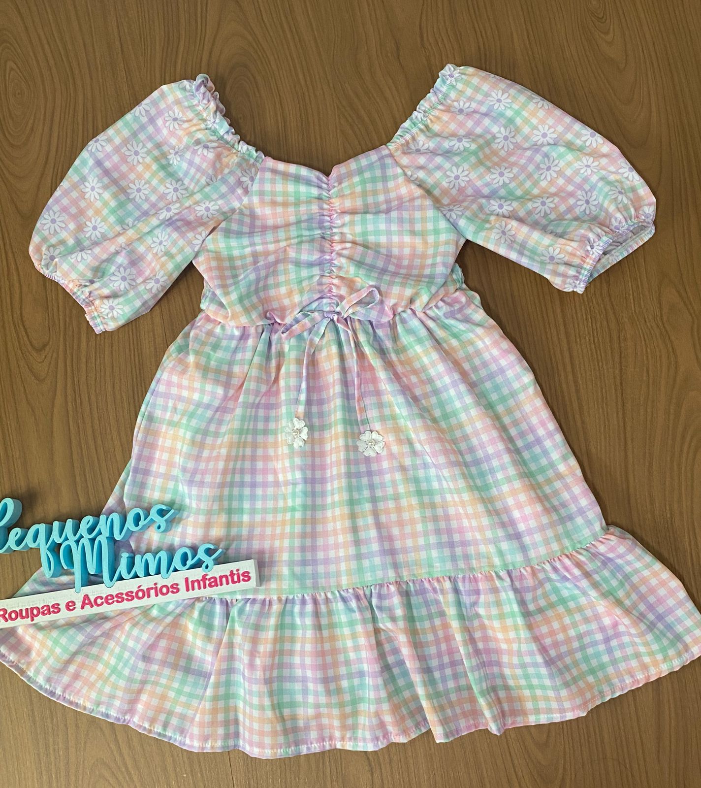 VESTIDO KUKIE KIDS XADREZ CANDY COLORS