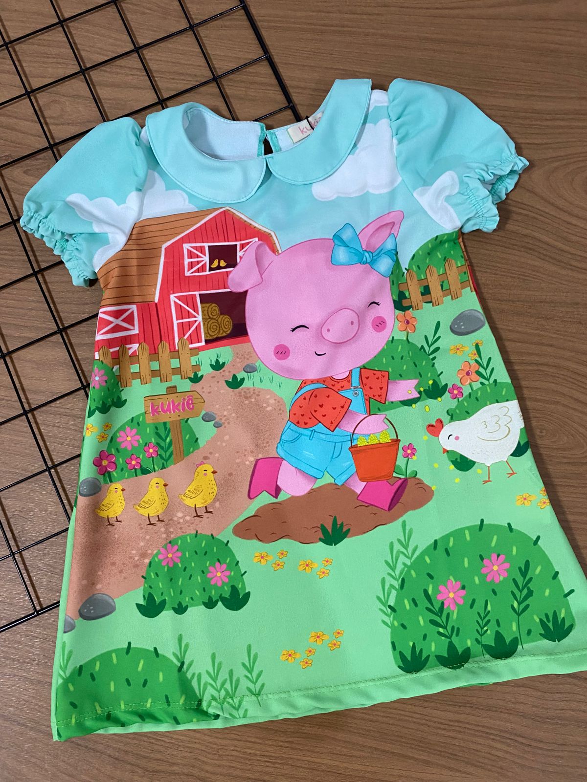 VESTIDO INFANTIL KUKIE BABY FAZENDINHA VERDE