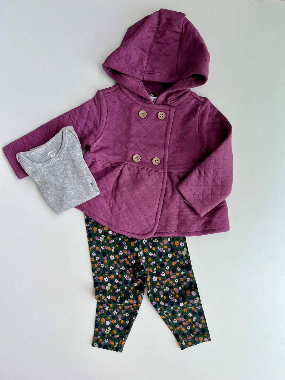 CONJUNTO 3 PEÇAS CARTERS MENINA METALASSE