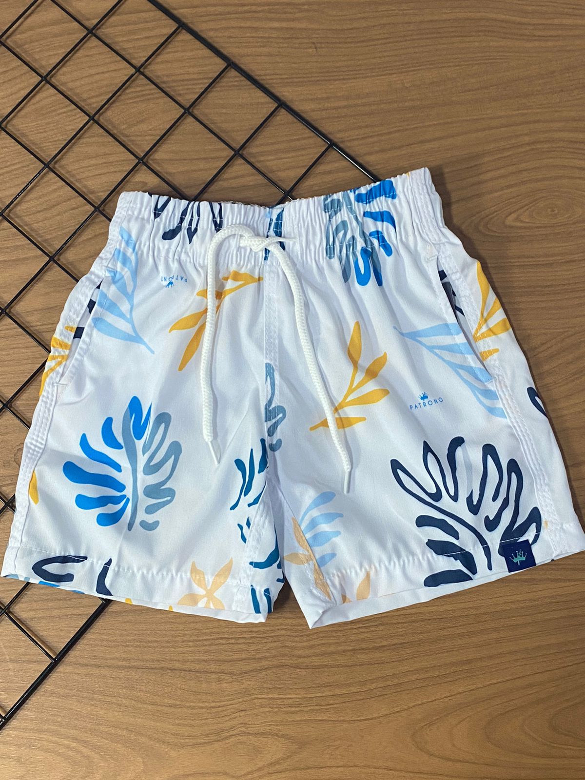 SHORT TACTEL ESTAMPADO AZUL