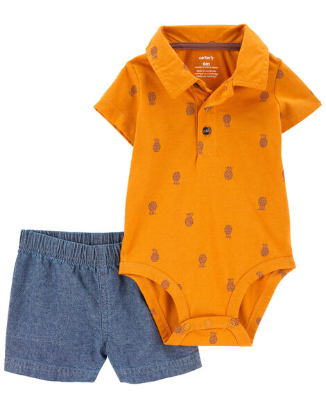 CONJUNTO 2 PEÇAS CARTERS MENINO ABACAXI