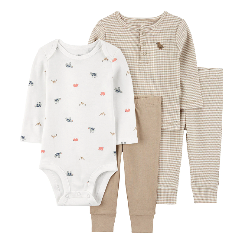 CONJUNTO 4 PEÇAS CARTERS MENINO MARROM