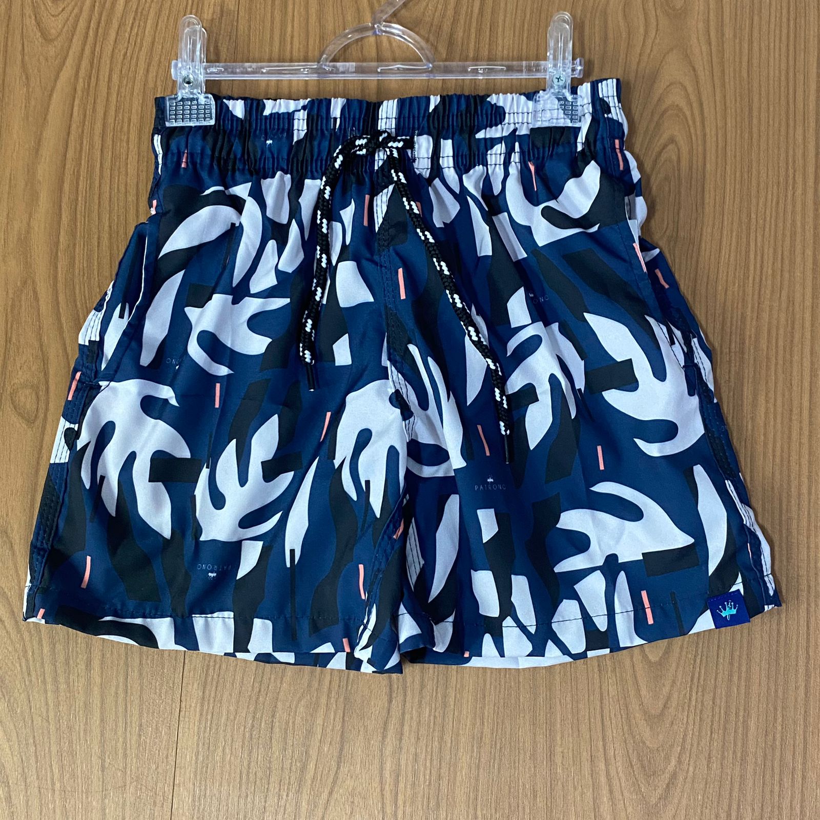 SHORT TACTEL ESTAMPADO AZUL MARINHO