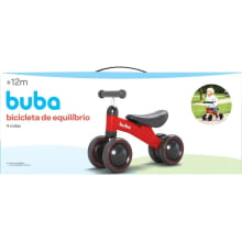 BICICLETA DE EQUILIBRIO 4 RODAS VERMELHA BUBA