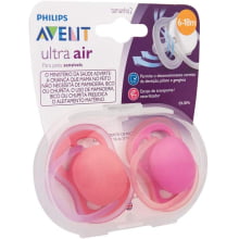 CHUPETA ULTRA AIR DUPLA 6-18 ROSA AVENT