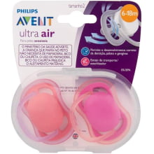 CHUPETA ULTRA AIR DUPLA 6-18 ROSA AVENT