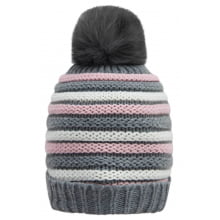 GORRO TOUCA TRICOT KUKIE MENINA POMPOM CINZA