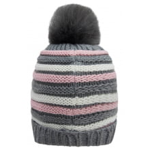 GORRO TOUCA TRICOT KUKIE MENINA POMPOM CINZA