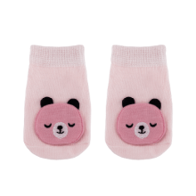 MEIA ANTIDERRAPANTE COM APLIQUE URSO ROSA - PP (0 A 6 MESES) BUBA