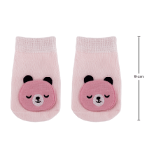 MEIA ANTIDERRAPANTE COM APLIQUE URSO ROSA - PP (0 A 6 MESES) BUBA