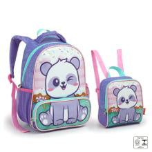 KIT MOCHILA E LANCHEIRA PANDINHA SEANITE