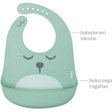 BABADOR DE SILICONE COM PEGA MIGALHAS GUMY VERDE BUBA