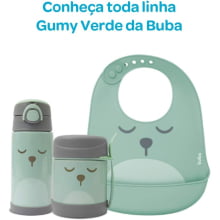 BABADOR DE SILICONE COM PEGA MIGALHAS GUMY VERDE BUBA