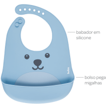 BABADOR DE SILICONE GUMY AZUL BUBA