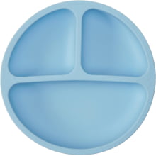 PRATINHO EM SILICONE COM VENTOSA AZUL BUBA