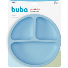 PRATINHO EM SILICONE COM VENTOSA AZUL BUBA