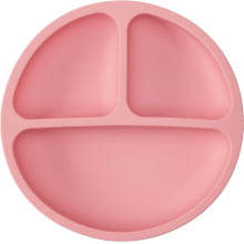 PRATINHO EM SILICONE COM VENTOSA ROSA BUBA