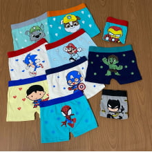CUECA BOX INFANTIL ESTAMPAS VARIADAS TAMANHO P (2/4 ANOS )