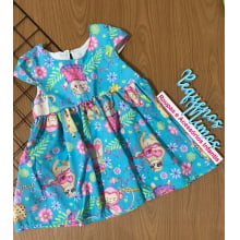 VESTIDO INFANTIL KUKIE BABY ALECRIM FESTA NA SELVA AZUL