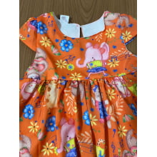 VESTIDO INFANTIL KUKIE BABY ALECRIM FESTA NA SELVA LARANJA