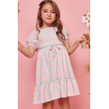 VESTIDO KUKIE KIDS XADREZ CANDY COLORS