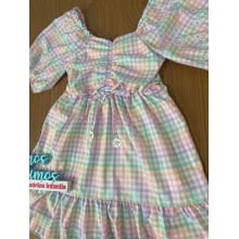 VESTIDO KUKIE KIDS XADREZ CANDY COLORS