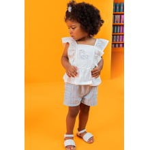 CONJUNTO BATA E SHORT KUKIE BABY BORBOLETA AZUL