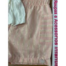 CONJUNTO BATA E SHORT KUKIE BABY BORBOLETA ROSA