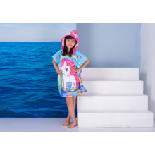 TOALHA PONCHO INFANTIL UNICÓRNIO