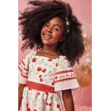 VESTIDO INFANTIL FESTAS KUKIE KIDS CEREJA