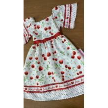 VESTIDO INFANTIL FESTAS KUKIE KIDS CEREJA