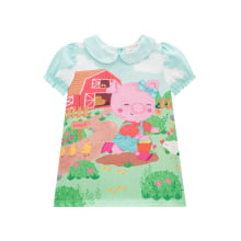 VESTIDO INFANTIL KUKIE BABY FAZENDINHA VERDE