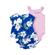 CONJUNTO 3 PEÇAS CARTERS MENINA AZUL FLORAL