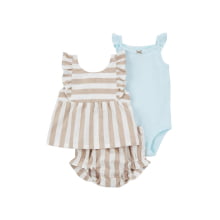 CONJUNTO 3 PEÇAS CARTERS MENINA LISTRAS