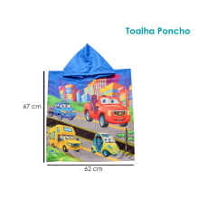 TOALHA PONCHO INFANTIL CARROS