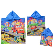 TOALHA PONCHO INFANTIL CARROS