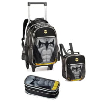 KIT MOCHILA COM LANCHEIRA E ESTOJO  BATMAN DENLEX