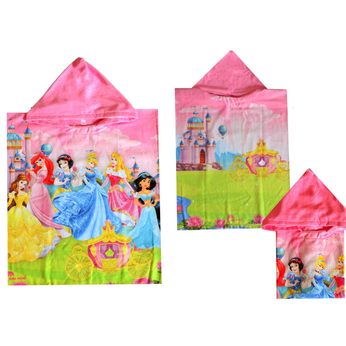 TOALHA PONCHO INFANTIL PRINCESAS