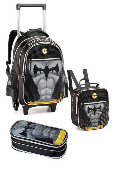 KIT MOCHILA COM LANCHEIRA E ESTOJO  BATMAN DENLEX